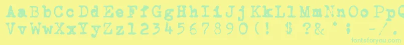 Carbon Font – Green Fonts on Yellow Background