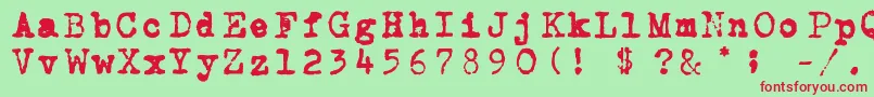 Carbon Font – Red Fonts on Green Background