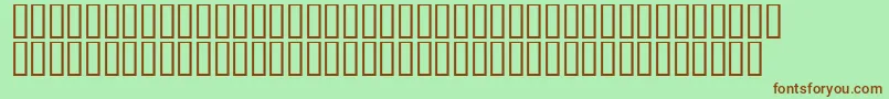 フォントLinotypeAfrikaOne – 緑の背景に茶色のフォント