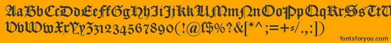 Dscaslongotischosf Font – Black Fonts on Orange Background