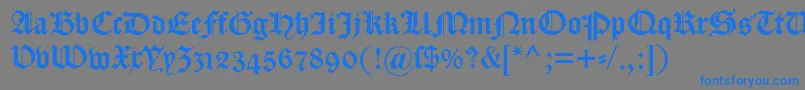 Dscaslongotischosf Font – Blue Fonts on Gray Background