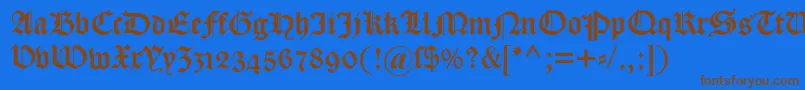 Dscaslongotischosf Font – Brown Fonts on Blue Background