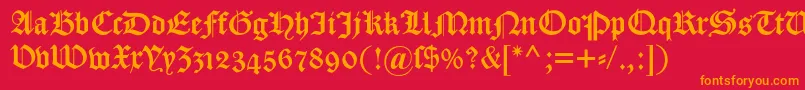 Dscaslongotischosf Font – Orange Fonts on Red Background