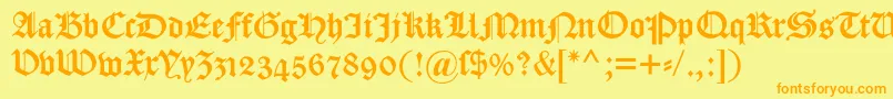 Dscaslongotischosf Font – Orange Fonts on Yellow Background