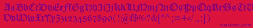 Dscaslongotischosf Font – Purple Fonts on Red Background