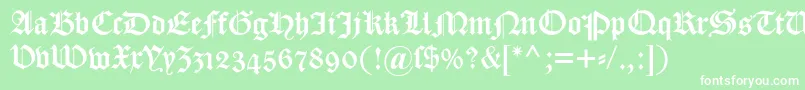 Dscaslongotischosf Font – White Fonts on Green Background