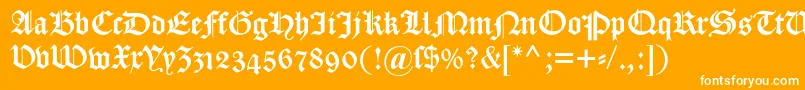 フォントDscaslongotischosf – オレンジの背景に白い文字