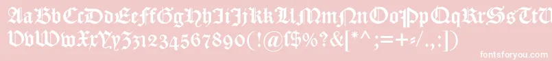 Dscaslongotischosf-Schriftart – Weiße Schriften auf rosa Hintergrund