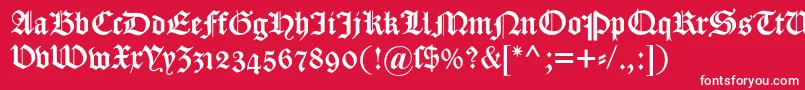 Dscaslongotischosf Font – White Fonts on Red Background