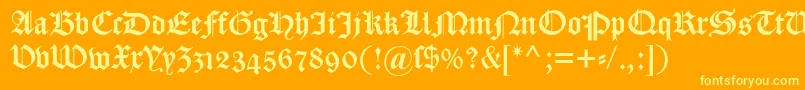 Dscaslongotischosf Font – Yellow Fonts on Orange Background