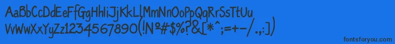Oldscript-Schriftart – Schwarze Schriften auf blauem Hintergrund