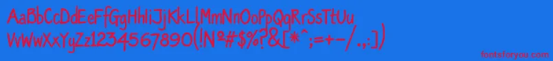 Oldscript Font – Red Fonts on Blue Background