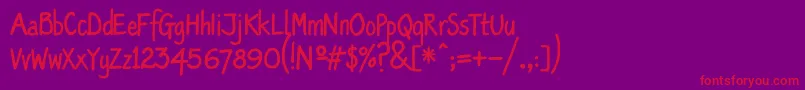 Oldscript Font – Red Fonts on Purple Background