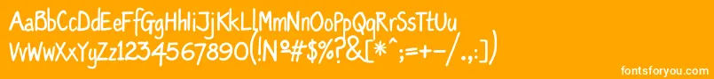 フォントOldscript – オレンジの背景に白い文字