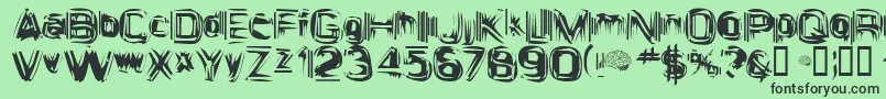 AstigamaTizm Font – Black Fonts on Green Background