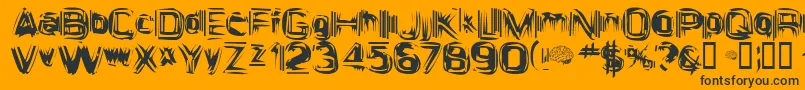 AstigamaTizm Font – Black Fonts on Orange Background