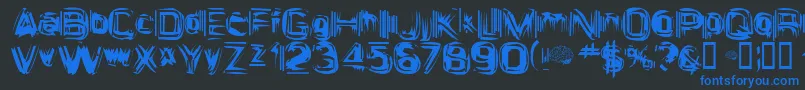 AstigamaTizm Font – Blue Fonts on Black Background