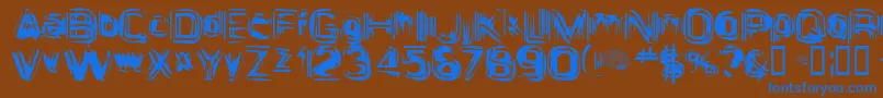 AstigamaTizm Font – Blue Fonts on Brown Background