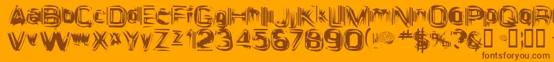 AstigamaTizm Font – Brown Fonts on Orange Background