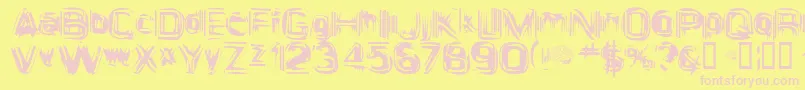 AstigamaTizm Font – Pink Fonts on Yellow Background