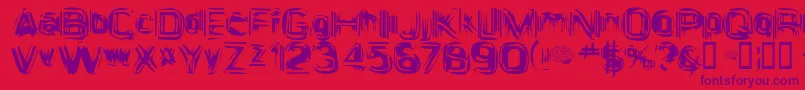 AstigamaTizm Font – Purple Fonts on Red Background