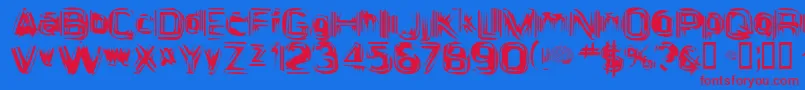 AstigamaTizm Font – Red Fonts on Blue Background