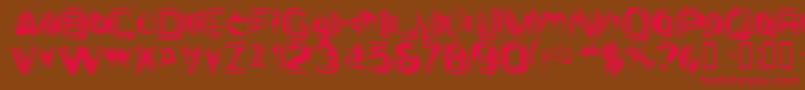AstigamaTizm Font – Red Fonts on Brown Background