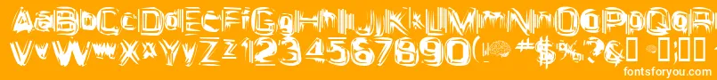 AstigamaTizm Font – White Fonts on Orange Background