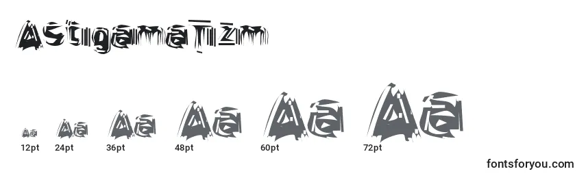 AstigamaTizm Font Sizes