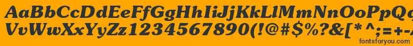 SouvenirstdBolditalic Font – Black Fonts on Orange Background