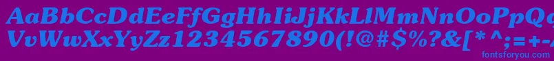 SouvenirstdBolditalic Font – Blue Fonts on Purple Background