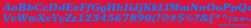 SouvenirstdBolditalic Font – Blue Fonts on Red Background