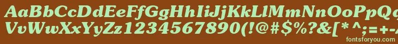 SouvenirstdBolditalic Font – Green Fonts on Brown Background