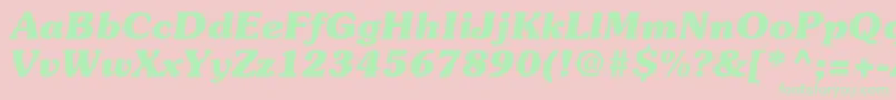 SouvenirstdBolditalic Font – Green Fonts on Pink Background