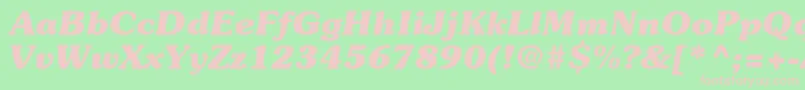 SouvenirstdBolditalic Font – Pink Fonts on Green Background