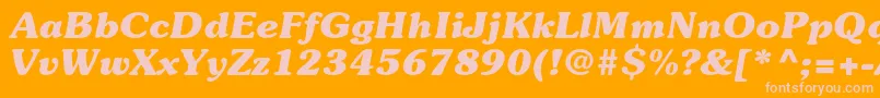 SouvenirstdBolditalic Font – Pink Fonts on Orange Background