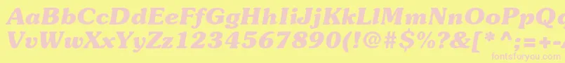 SouvenirstdBolditalic Font – Pink Fonts on Yellow Background