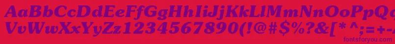 SouvenirstdBolditalic Font – Purple Fonts on Red Background