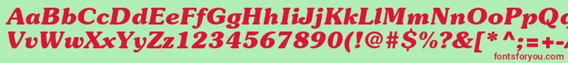 SouvenirstdBolditalic Font – Red Fonts on Green Background