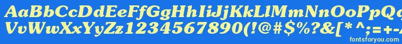 SouvenirstdBolditalic Font – Yellow Fonts on Blue Background