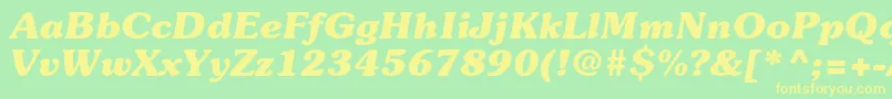 SouvenirstdBolditalic Font – Yellow Fonts on Green Background