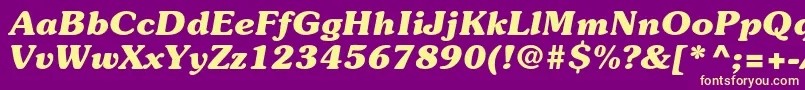 SouvenirstdBolditalic Font – Yellow Fonts on Purple Background