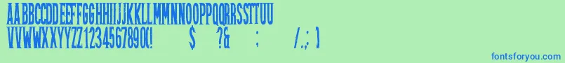 Friztonregular Font – Blue Fonts on Green Background