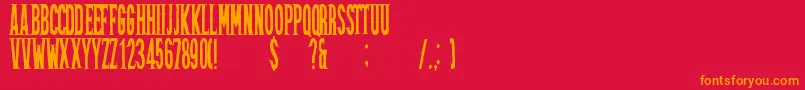 フォントFriztonregular – 赤い背景にオレンジの文字