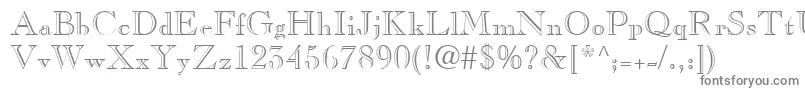 フォントCasperopenface – 白い背景に灰色の文字