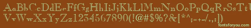 Casperopenface-fontti – vihreät fontit ruskealla taustalla