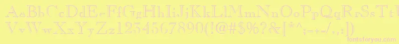 Casperopenface-fontti – vaaleanpunaiset fontit keltaisella taustalla