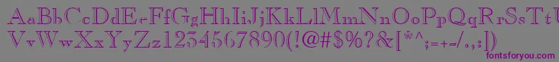 Casperopenface-fontti – violetit fontit harmaalla taustalla