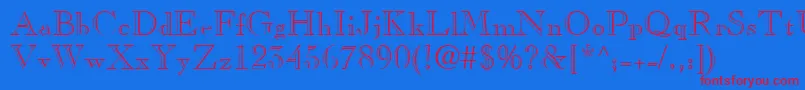 Casperopenface-fontti – punaiset fontit sinisellä taustalla