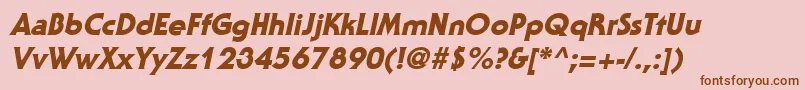 StaidGothicHeavyItalic-fontti – ruskeat fontit vaaleanpunaisella taustalla